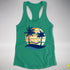 Nonbinary Pride Hammock Summer Beach Sunset Racerback Tank - Kelly Green